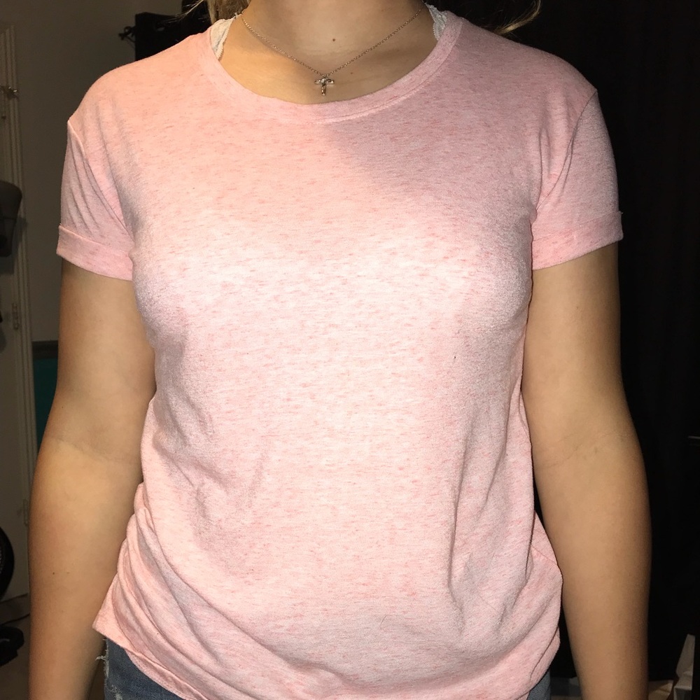 Pink cotton short sleeve tunic